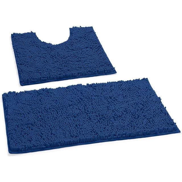 Alfombras de Baño Luxurux Sin Resbalón Súper Suave Chenille de Baña de Baño de Lujo Juego de Contono, Alfombra de Ducha de Lujo Suave +Tocador. LuxUrux tapetes para baño