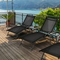 thumbnail image 3 of Costway 2PCS Patio Lounge Chairs Chaise Recliner 5-Position Back Adjust Armrest, 3 of 9