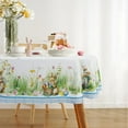 thumbnail image 5 of Easter Oval Tablecloth Easter Table Cloth Bunny Floral Easter Eggs Oval Tablecloths Stain-Resistant Wrinkle Free Polyester Fabric Table Cover for Easter Decoration 60x120 Inch, 5 of 6