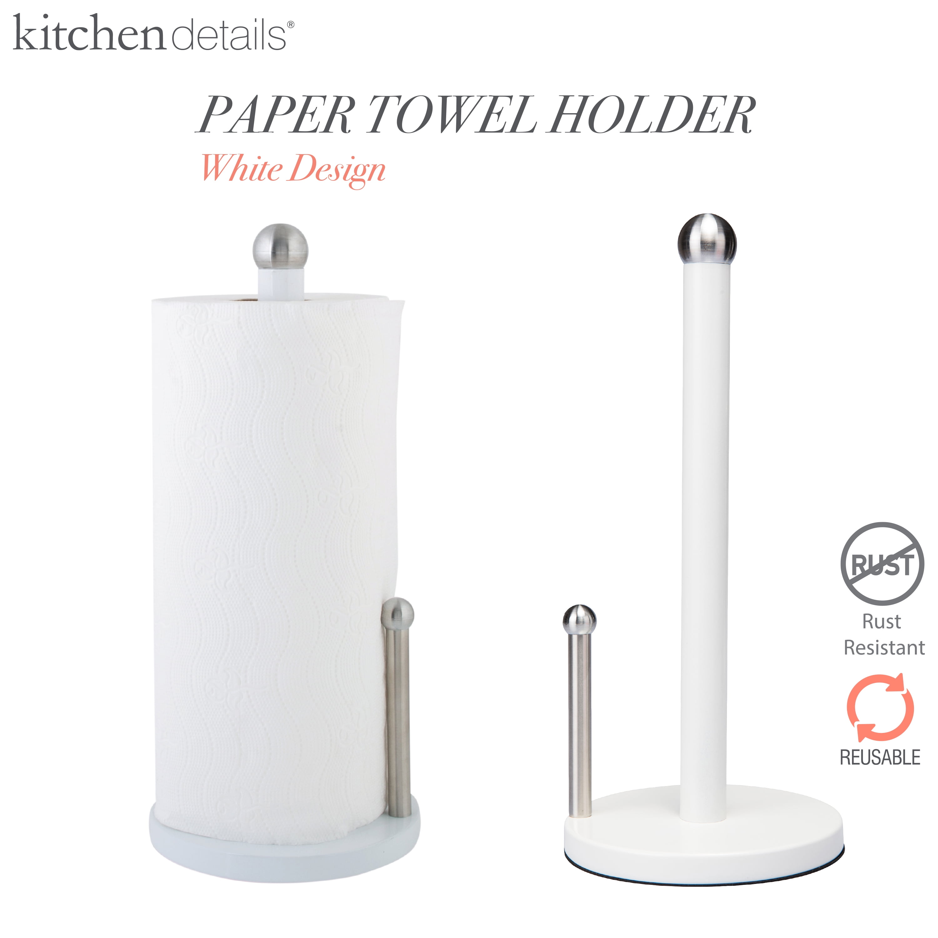 Kitchen Details Metal Silver Paper Towel Holder | 26260-SS