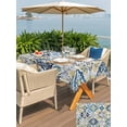 thumbnail image 5 of Rectangle Outdoor Tablecloth With Umbrella Hole And Zipper– Boho Retro Waterproof Patio Table Cover for Party, Picnic, Backyard, 54"x80" , Ethnic Tribal Floral Pattern Blue Yellow, 5 of 8