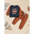 thumbnail image 2 of Bagilaanoe 2PCS Newborn Baby Boy Long Pants Set Letter Print Long Sleeve Sweatshirt Pullover Tops + Drawstring Sweatpants 6M 12M 18M 24M Infant Casual Sweatsuits, 2 of 9