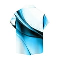 thumbnail image 4 of ZCFZJW Bowling Shirts for Men Big and Tall Regular Fit Casual Striped Color Block Print Short Sleeve Hawaiian Beach Vacation Tees Tops Casual Button Down Beach Shirts with Pockets Blue XXXL, 4 of 4