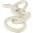 thumbnail image 5 of 25" x 3" White Wood 5 Link Chain Sculpture with Natural Wood Grain, by DecMode, 5 of 9