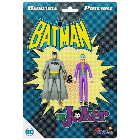 NJ Croce DC Comics Batman & The Joker Action Figure 3" Bendable Pair
