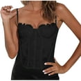 thumbnail image 3 of Nmnitkp Women's Lace up Boned Overbust Corset Tube Top Sexy Slim Corset Strapless Bustier Lingerie Bodyshaper Tops, 3 of 4