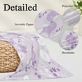 thumbnail image 3 of Purple White Floral Throw Pillow Covers, Spring Botanical Leaves Farmhouse Soft Breathable Pillow Cases with Invisible Zipper for Sleeping, Toddler Pillowcases for Couch Bed Sofa Chair 12x20 Inches, 3 of 9