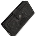 thumbnail image 3 of Wrangler Women's RFID Bifold Wallet - Large Western Tooling Flower Design, Card Case & Cash Organizer, Stylish Travel Clutch for Ladies, Black, 3 of 5