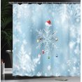 thumbnail image 3 of Ambesonne Christmas Shower Curtain, Noel Ornate Snowflake, 69"Wx70"L, Brown Green, 3 of 4