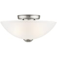 thumbnail image 2 of 2 Light Brushed Nickel Ceiling Light fixture with Satin Glass Shade, 2 of 5