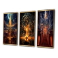 thumbnail image 3 of Designart "City of Light Final Destination II" Abstract Landscape Framed Wall Art Set Of 3 - Gold Abstract Landscapes Frame Gallery Set For Office Decor, 3 of 6