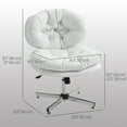 thumbnail image 3 of HOMCOM Armless Office Chair Desk Chair with Wide Thick Padded Seat, White, 3 of 10