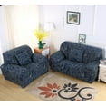 thumbnail image 3 of Shanna Stretch Sofa Slipcover Non Slip Couch Covers for 1 2 3 4 Seater and Sectional Couch, Sofa Furniture Protector(2 Seater,Blue Leaves), 3 of 8