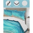thumbnail image 4 of Quilts Twin Size Bedding Set, Aqua Ombre Coastal Lightweight Quilted Comforter, Summer Nautical Beach Ocean Seaside Soft Reversible Bedspread Coverlet with Pillow Covers for All Season, 68" x 86", 4 of 7