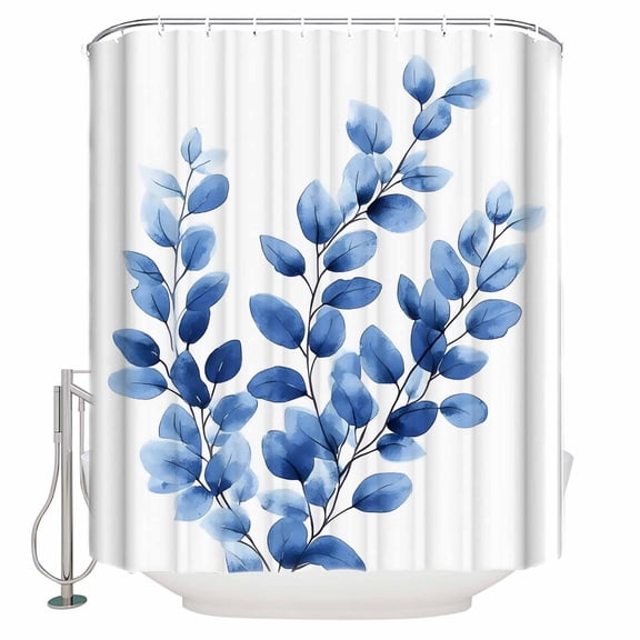 Elegant Leaves Bathroom Shower Curtains with 12 Hooks Polyester Waterproof Shower Curtain for Stalls and Bathtubs Spring Botanical Garden Leaf Retro Decorative Bathroom Privacy Curtain 36x72 Inches