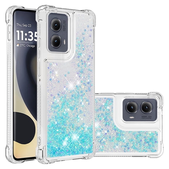 Phone Case for Motorola Moto Edge 5G 2024 Cover Sparkle Glitter Floating Liquid Quicksand Shockproof Soft Silicone TPU Bumper Protective Cover for Moto Edge 5G 2024 Case, S8