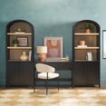 thumbnail image 2 of Chantelle Writing Desk with 2 Cabinet Bookcase - Black, 2 of 11