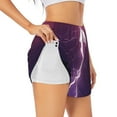 thumbnail image 2 of Bixox Women's Thunderstorm Violet Purple pattern 2 in 1 Running Shorts - Lightweight Athletic Workout Gym Yoga Shorts Liner with Pockets - XX-Large, 2 of 7