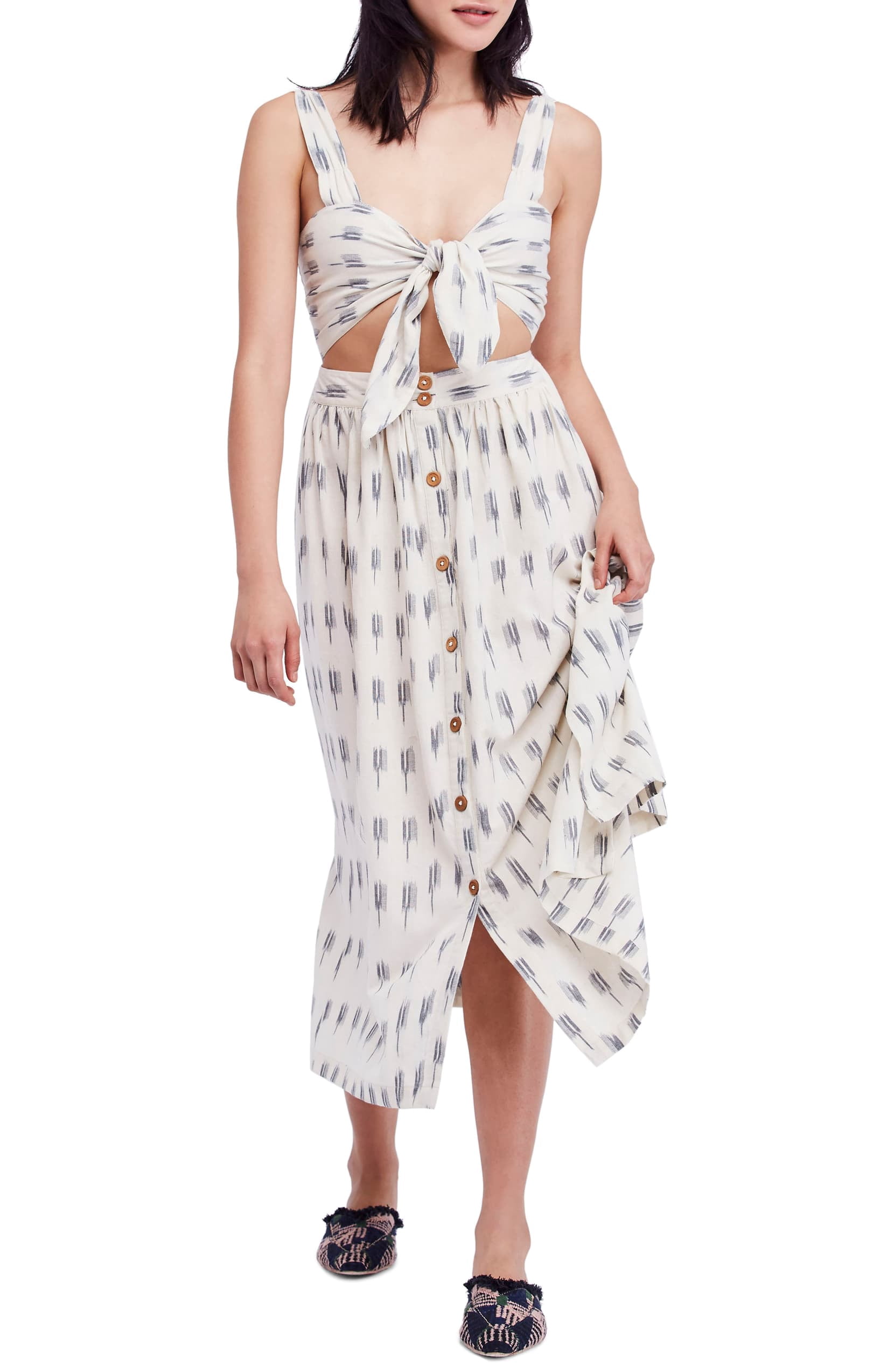 Free People Womens Caldasi Midi Dress 