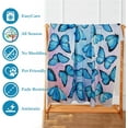 thumbnail image 3 of Butterfly Blanket 50"x60" Blue Butterfly Throw Blankets Butterfly Gifts Stuff for Women Girl Super Cozy Soft Blanket for Bedroom Living Room Sofa, 3 of 6