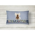 thumbnail image 2 of Carolines Treasures BB5694PW1216 Chinese Crested Cream Welcome Canvas Fabric Decorative Pillow, 12H x16W, multicolor, 2 of 3