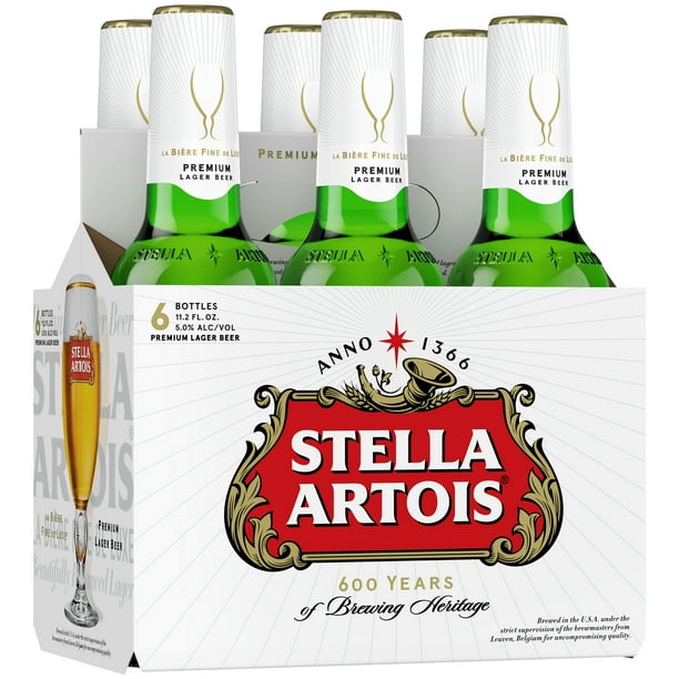 Stella Artois Lager, 6 Pack Beer, 11.2 FL OZ Bottles - Walmart.com