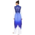 thumbnail image 7 of iiniim Women's Sequined Liturgical Worship Praise Dance Dresses Gradient Mesh Irregular Church Worship Tunic Royal Blue L, 7 of 7