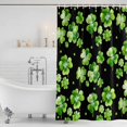 thumbnail image 3 of St. Patrick's Day Shower Curtain, Waterproof Shower Curtains for Bathroom, Watercolor Green Shamrock Polka Dots Black Washable Fabric Bathtub Curtain Set Bath Decor with 12 Hooks Extra Long 72"x96", 3 of 8