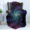 thumbnail image 4 of Trippy Soft Flannel Fleece Throw Blanket, Vivid Color Petals Arranged in Vortex Abstract Swirling Image Mindbending Shape, Cozy Plush for Indoor and Outdoor Use, 70" x 90", Multicolor, by Ambesonne, 4 of 5