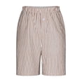 thumbnail image 2 of Juslio Shorts for Girls Striped Breathable Solid with Pockets Linen Shorts Casual Elastic Waist Shorts Sizes 11-12, 2 of 9