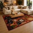 thumbnail image 3 of Gelasgo Black Cat Floral Velvet Area Rug, Retro Botanical Animal Decorative Carpet, Artistic Indoor Floor Mat for Bedroom Living Room Dorm Office Home Decor, 3 of 5