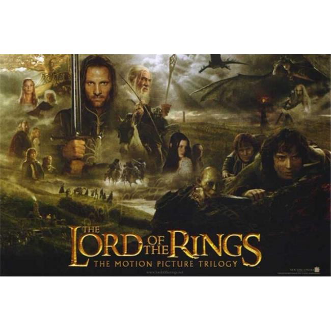 LOTR Trilogy Movie Poster  27x40 S/S Lord of the Rings YALSA Tolkien  Promo 2003 
