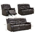 thumbnail image 4 of Recliner Sofa for Living Room Set Reclining Couch Sofa Chair PU Leather Loveseat 3 Seater Home Theater Seating Motion Home Furniture Manual Recliner, 4 of 7
