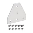 thumbnail image 1 of Unique Bargains Coin Plaque de Support T Forme 87x87mm 3030 Profil en Aluminium w Écrous et Vis Anodisation Blanc 2Pack, 1 of 6