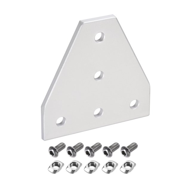 Unique Bargains Coin Plaque de Support T Forme 87x87mm 3030 Profil en Aluminium w Écrous et Vis Anodisation Blanc 2Pack