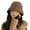 Coffee, variant on Mosey Women Fisherman Hat Winter Cap Sun Protection Windproof Thick Cold Resistant Solid Color Flat Top Soft Lady Outdoor Basin Cap Headwear