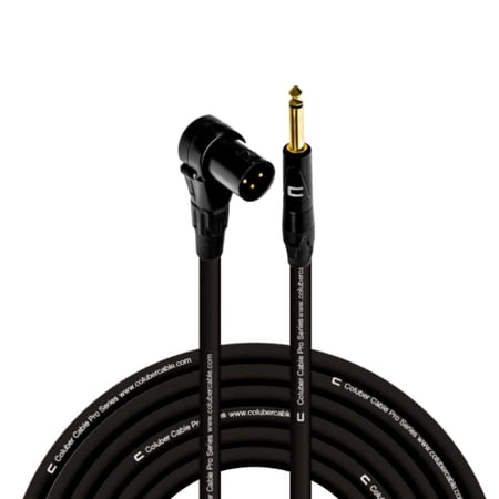 Columber Cable Right Angle XLR Male to 1/4" TS Male Pro Microphone Connector