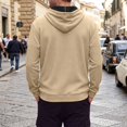 thumbnail image 6 of Mens Sweatshirt Nelozsy Men's Solid Color Half-Zip Hooded Casual Long Sleeve Sweatshirt Khaki S, 6 of 6