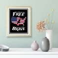 thumbnail image 2 of Designs ByLITA Land of The Free Because of the Brave, 5 x 7 Wooden Wall Print (Framed) | USA Patriotic Decoration, 2 of 6