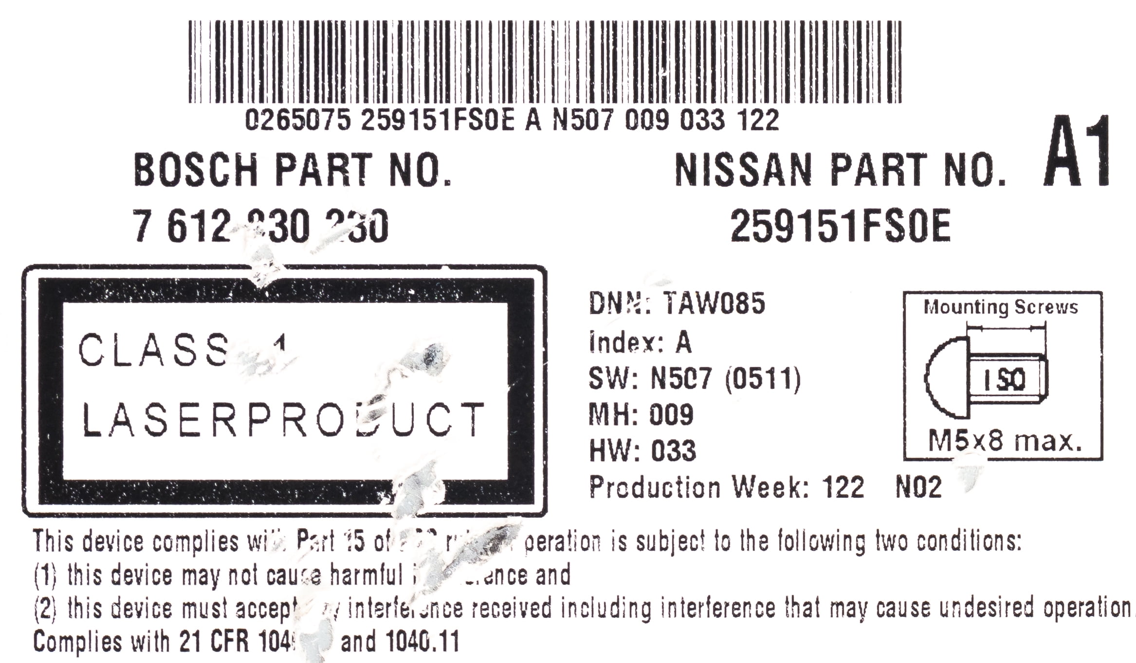 Restored 2012-14 Nissan Cube AM FM Radio CD Navigation 5" Display Model Number 259151FS0E (Refurbished)