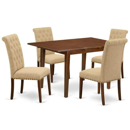 East West Furniture Dining Room Set Mahogany, PSBR5-MAH-04