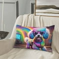 thumbnail image 5 of Picia Rainbow Poodle Urban Street Pattern Plush Pillow Case – Soft and Cozy Cushion Cover, Hypoallergenic Throw Pillow Case for Home Decor-20"x30", 5 of 6