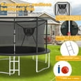 thumbnail image 4 of Elitezip 1400LBS 14FT Trampoline, Outdoor Trampolines for Kids with Enclosure Net, Trampoline with Basketball Hoop, Light, Sprinkler and Ladder, Heavy Duty Backyard Trampoline, Round Trampolines, 4 of 9