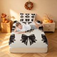 thumbnail image 5 of Homewish Halloween Gothic Skull Twin Sheets, Rose Bow Bedding, Beige Black, 3pcs (1 Flat Sheet, 1 Fitted Sheet and 1 Pillowcase), 5 of 6