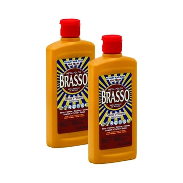 Brasso Metal Polish, for Brass, Copper, Stainless, Chrome, Aluminum, Pewter & Bronze, 8 Oz (Pack of 2)