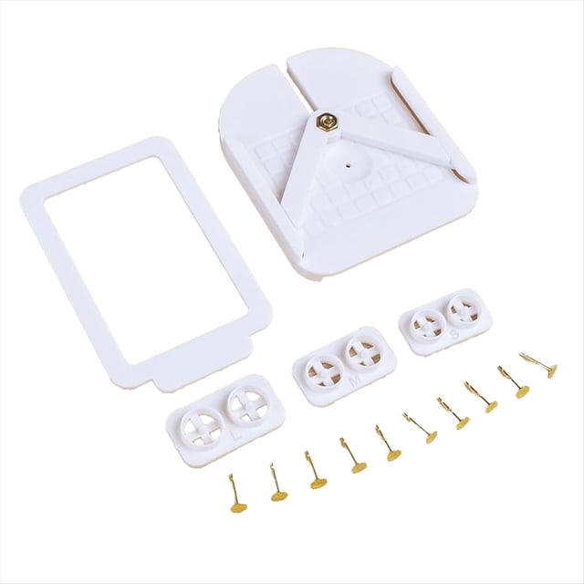Herramienta para Incrustar Postes de Aretes, Kit de Aretes de Arcilla Polimérica con 10 Postes y Cierres, para Hacer Joyas.