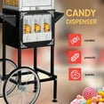 thumbnail image 5 of ROVSUN Popcorn Machine with Cart, Wheels & 10 Oz Kettle Makes Up to 4 Gallons ETL Certified, Popcorn Maker w/Candy Dispensers, Scoop, Oil Spoon & 3 Popcorn Cups for Commercial Home Theater, Red, 5 of 8