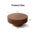 thumbnail image 6 of Hassch Modern Handcrafted Round Coffee Table in Natural Finish, 31.5" Textured Accent Table with Grooved Design, MDF Base for Living Room, Home Office, 6 of 7