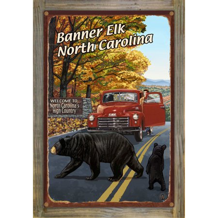 Banner Elk North Carolina Truck With Sign Rustic Metal Print On