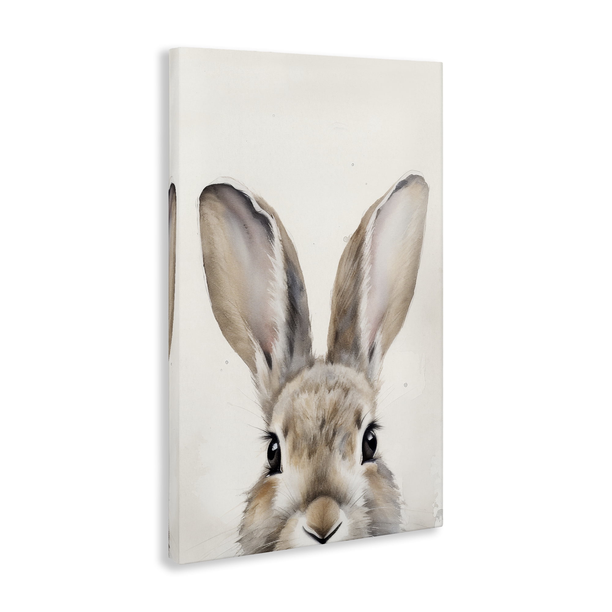 Stupell Industries Peeking Rabbit Eyes Animals & Insects Painting Gallery Wrapped Canvas Art Print Wall Art, 30 x 45